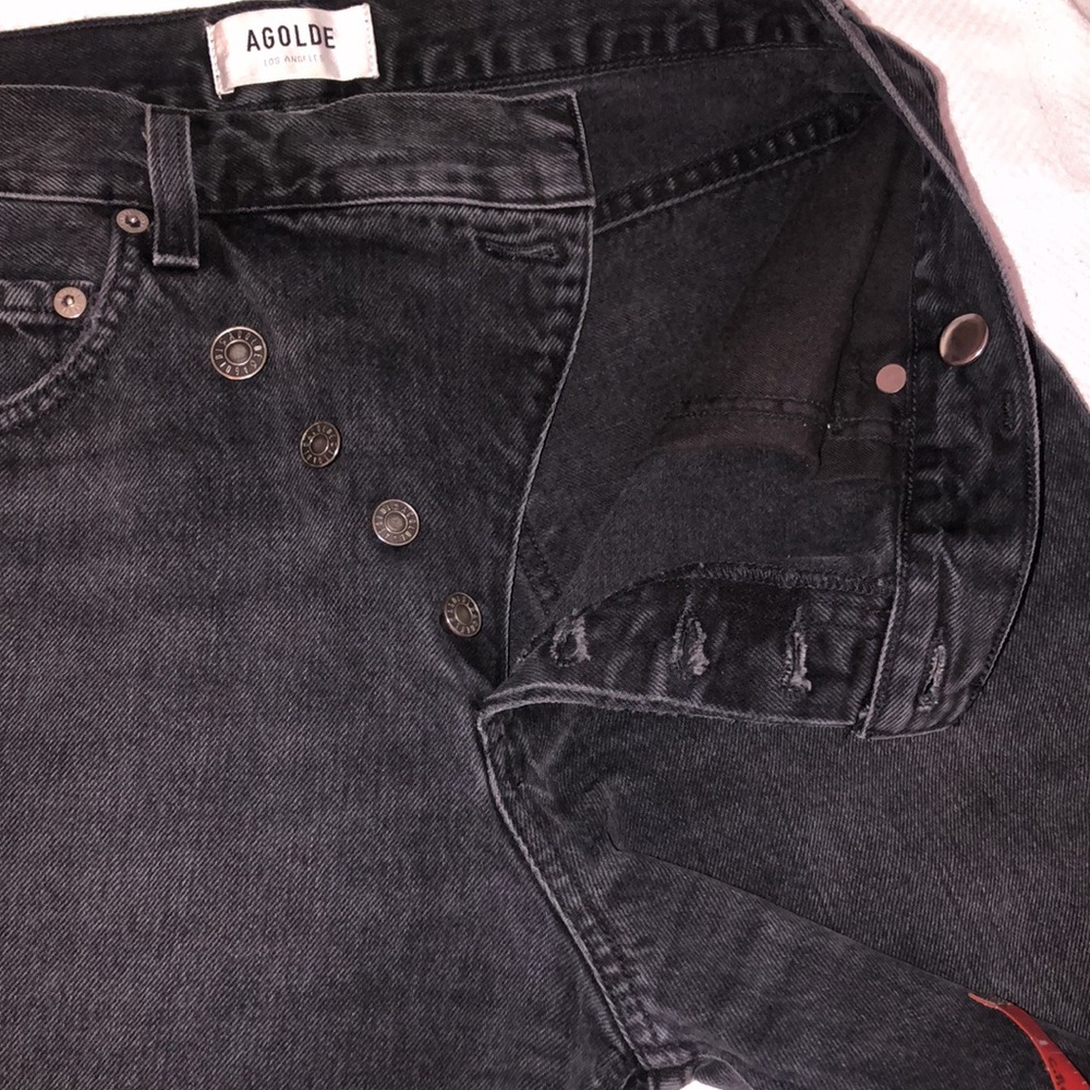 AGOLDE Criss Cross Straight Jeans in Savage Size High-Waisted Jeans Size 25 - Picture 8 of 11